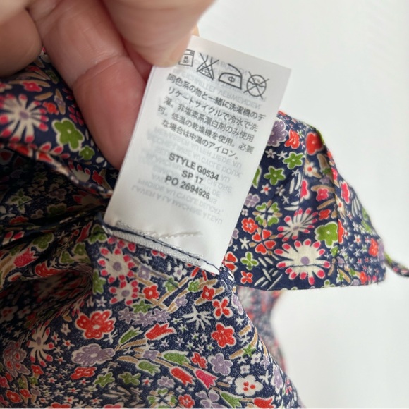 J Crew Liberty art Fabric button up blouse long sleeves size 2 multi - Picture 5 of 6